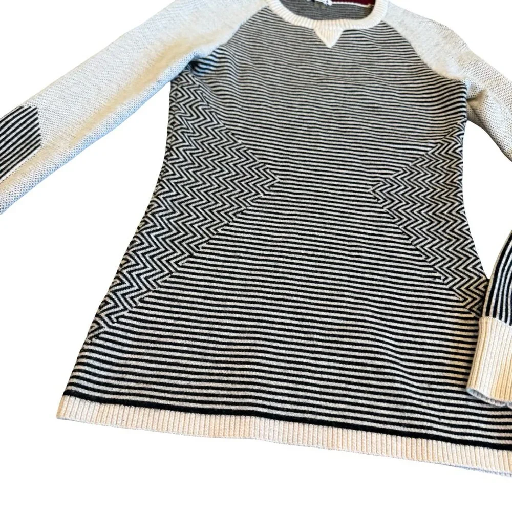 Smartwool Dacono Ski Crew Sweater Pullover Black White Stretch Size Small Womens - Picture 5 of 11